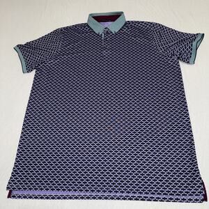 Greyson Golf Polo Shirt Men’s 2XL Purple All Over Print Wolf Aztec